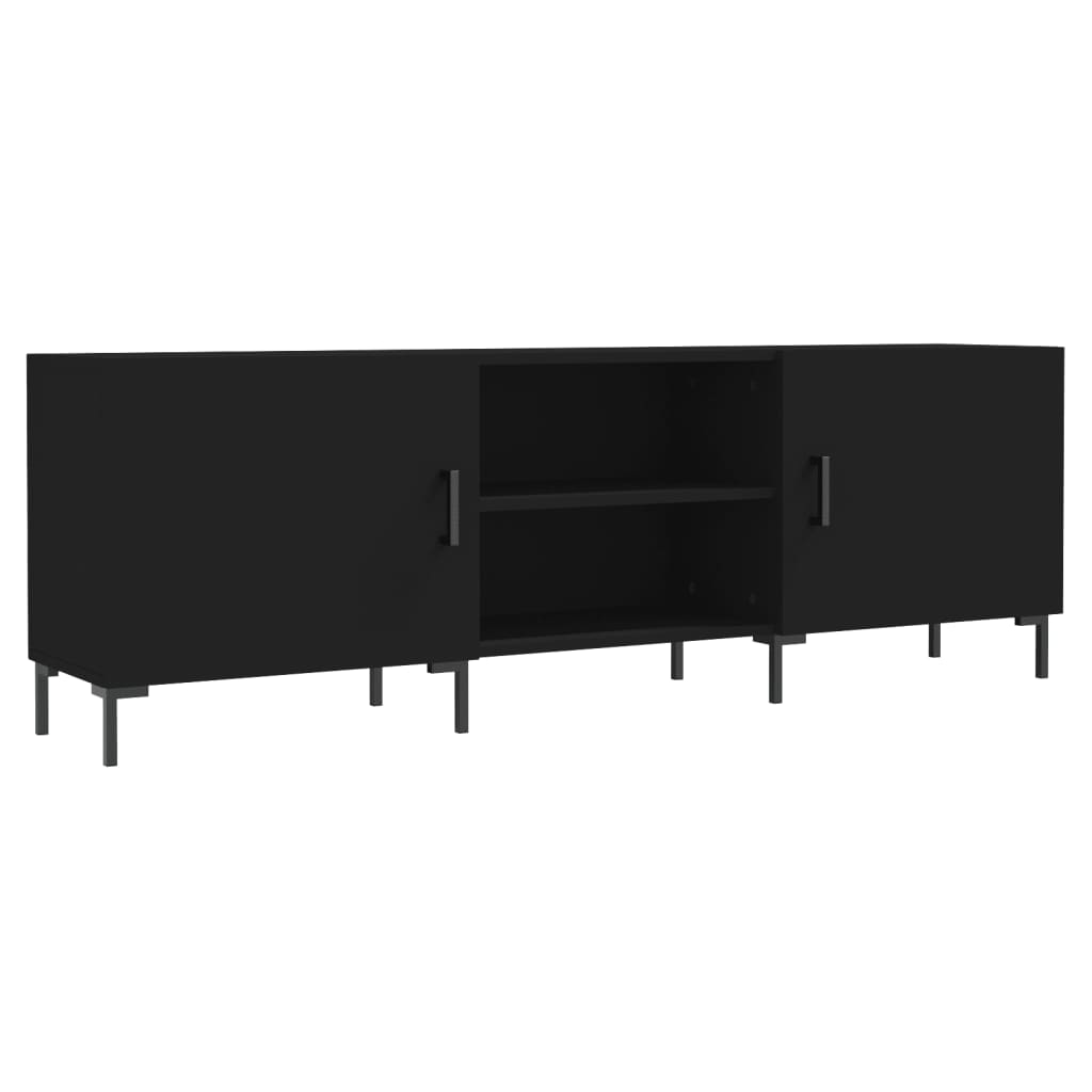 Meuble TV noir 150x30x50 cm bois d'ingénierie - XIOS