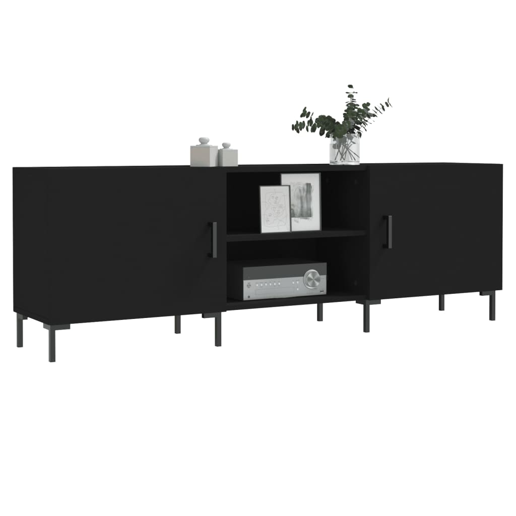 Meuble TV noir 150x30x50 cm bois d'ingénierie - XIOS