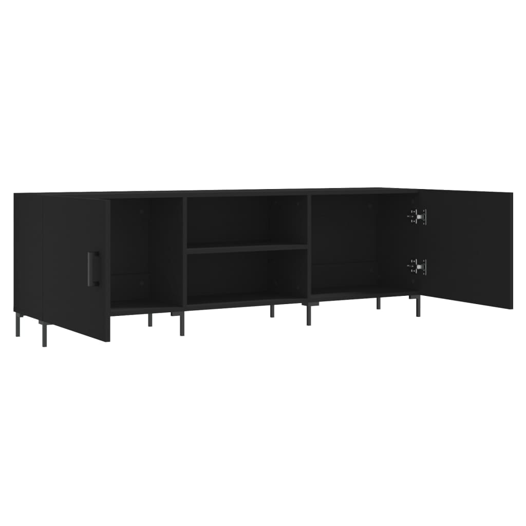 Meuble TV noir 150x30x50 cm bois d'ingénierie - XIOS