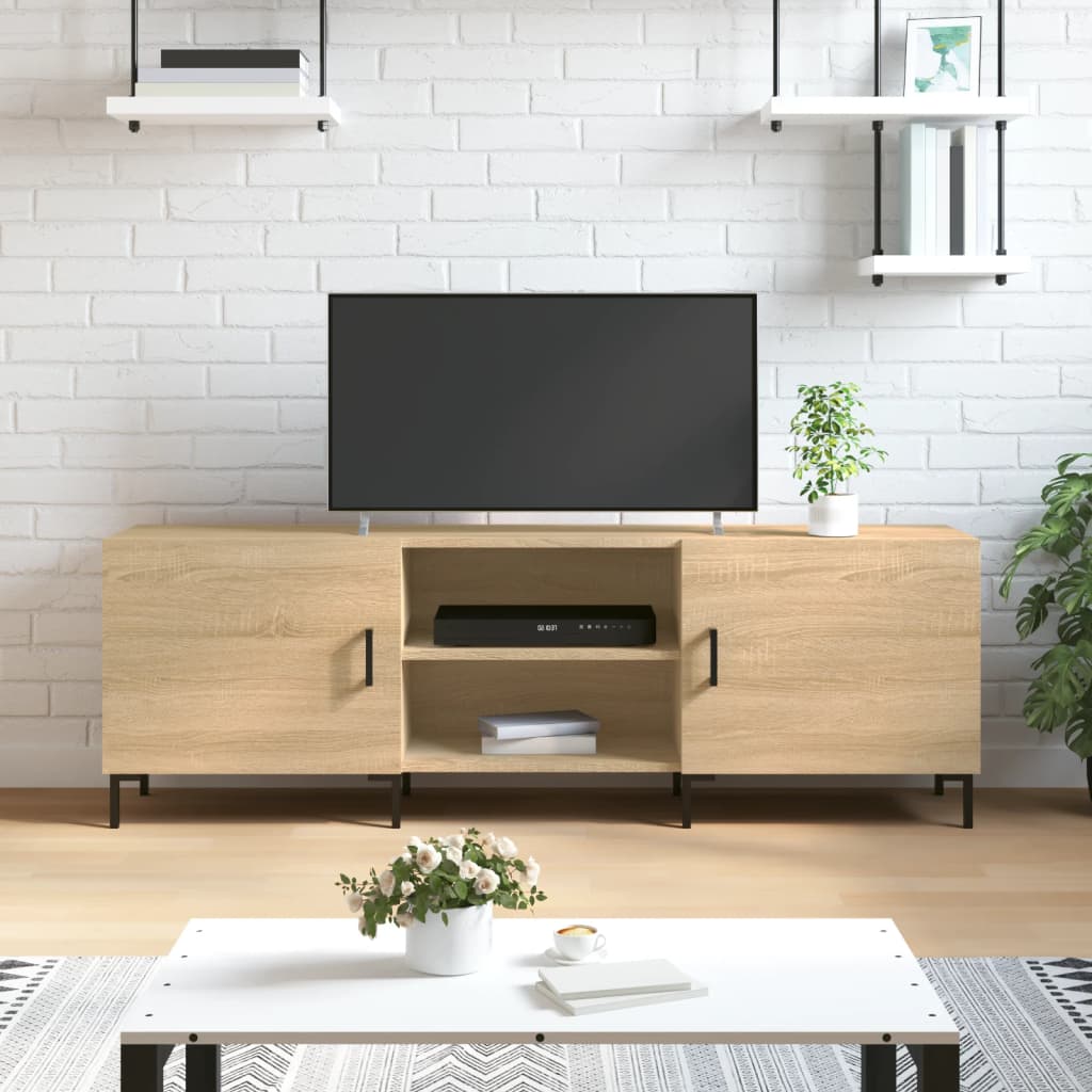 Meuble TV chêne sonoma 150x30x50 cm bois d'ingénierie - XIOS