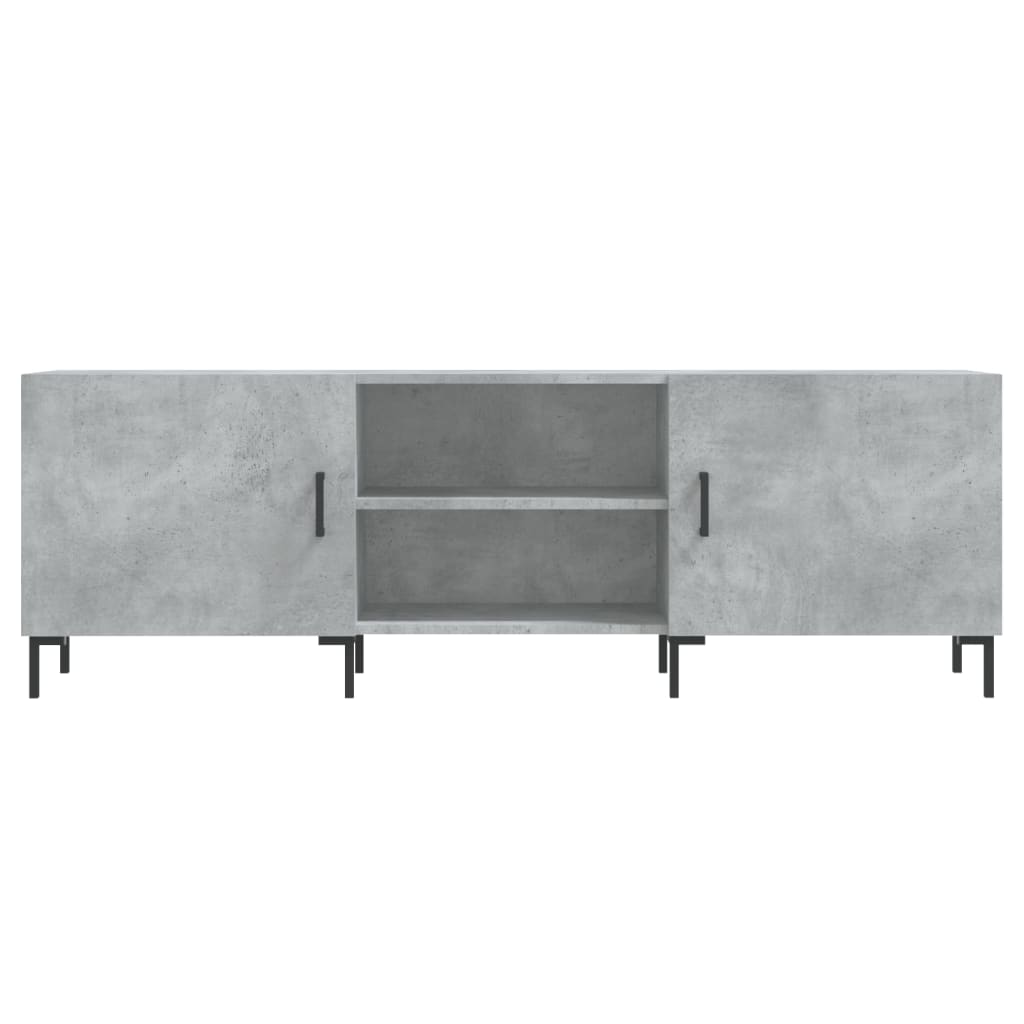 Meuble TV gris béton 150x30x50 cm bois d'ingénierie - XIOS