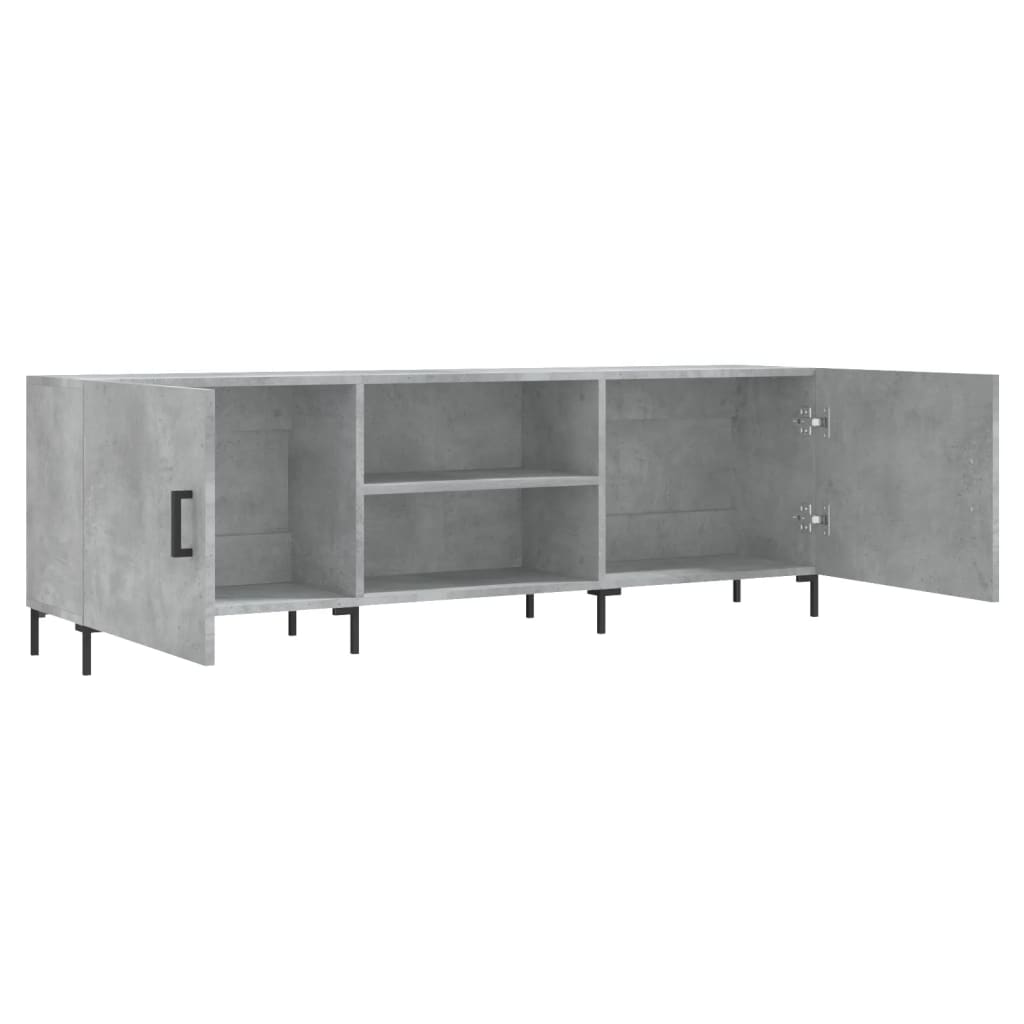 Meuble TV gris béton 150x30x50 cm bois d'ingénierie - XIOS