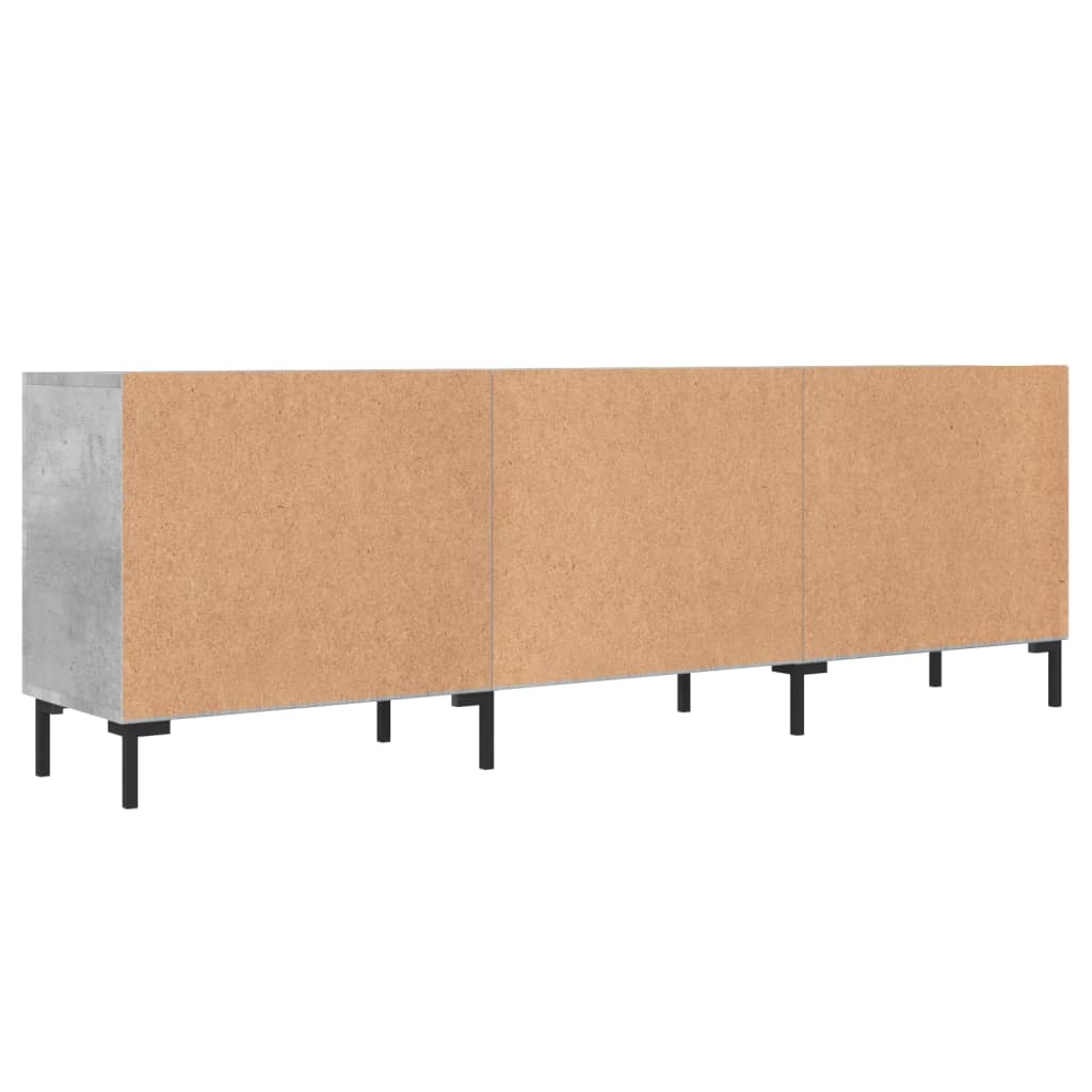 Meuble TV gris béton 150x30x50 cm bois d'ingénierie - XIOS