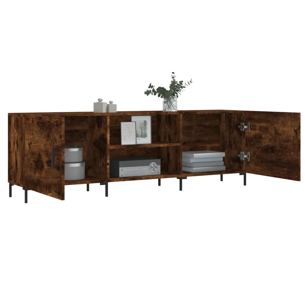 Meuble TV chêne fumé 150x30x50 cm bois d'ingénierie - XIOS