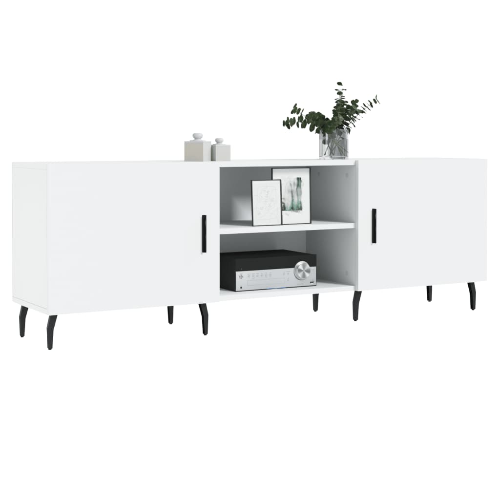 Meuble TV blanc 150x30x50 cm bois d'ingénierie - XIOS