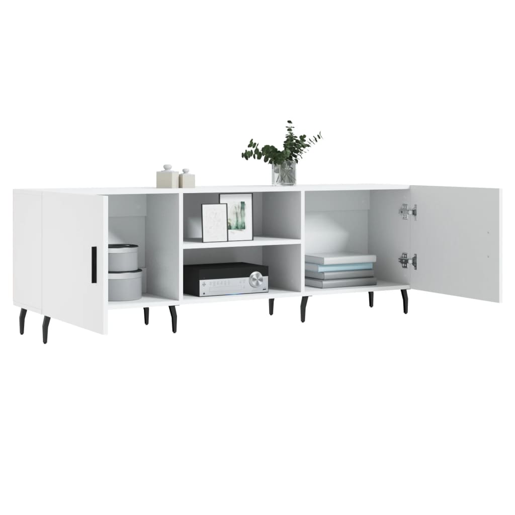 Meuble TV blanc 150x30x50 cm bois d'ingénierie - XIOS