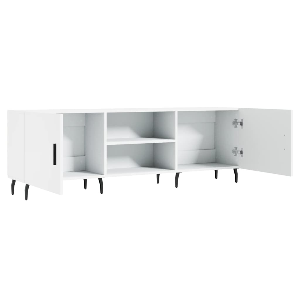 Meuble TV blanc 150x30x50 cm bois d'ingénierie - XIOS