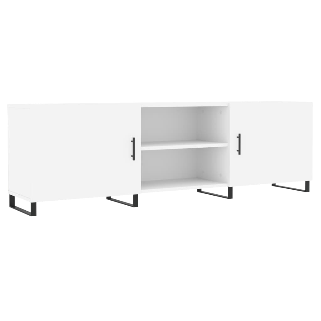 Meuble TV blanc 150x30x50 cm bois d'ingénierie - XIOS