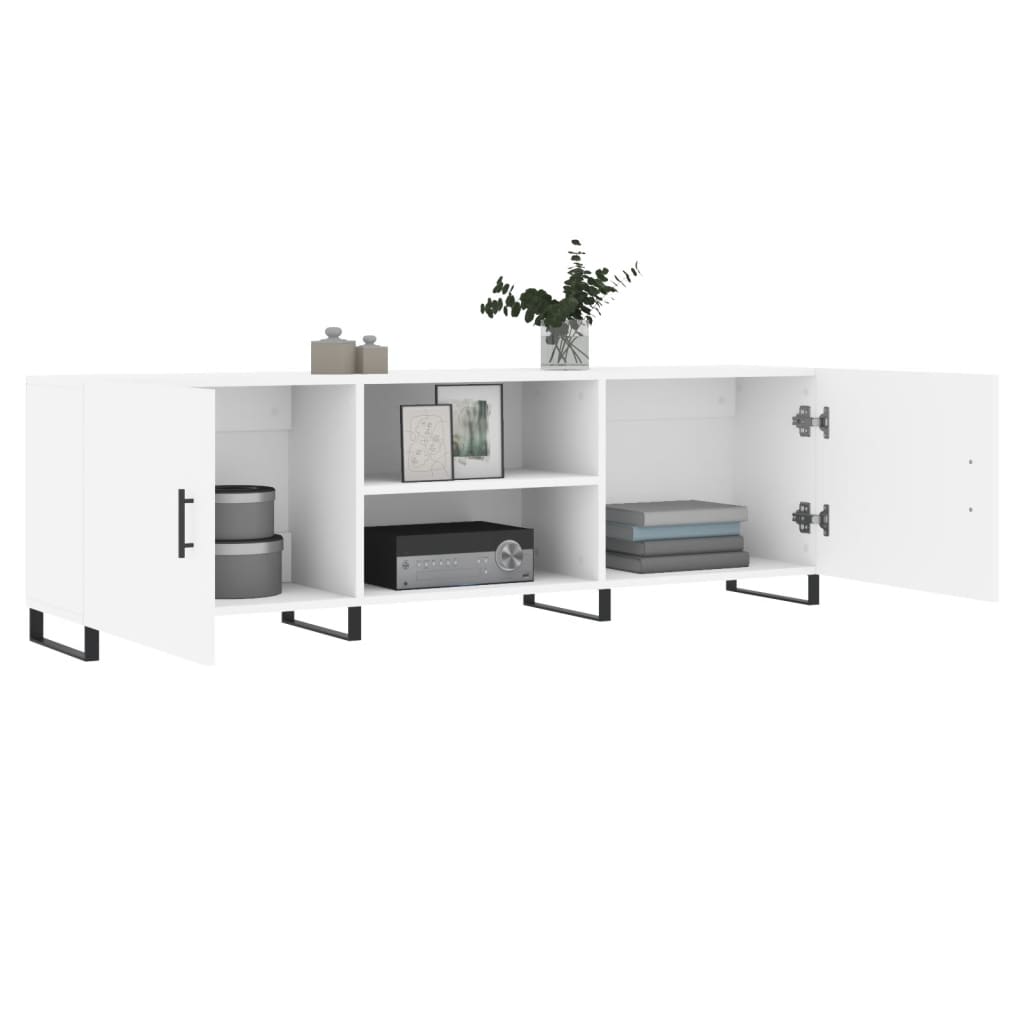 Meuble TV blanc 150x30x50 cm bois d'ingénierie - XIOS