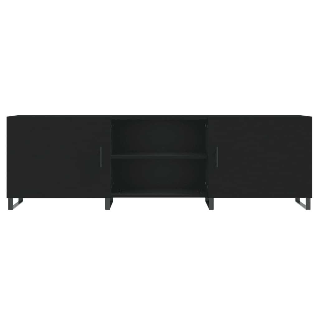 Meuble TV noir 150x30x50 cm bois d'ingénierie - XIOS