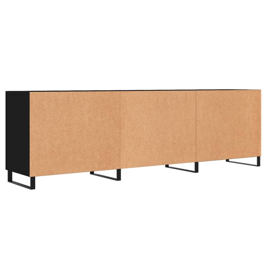 Meuble TV noir 150x30x50 cm bois d'ingénierie - XIOS
