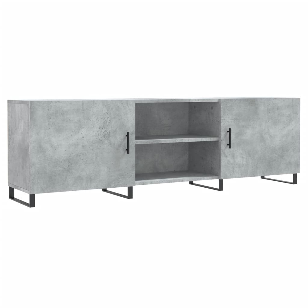 Meuble TV gris béton 150x30x50 cm bois d'ingénierie - XIOS