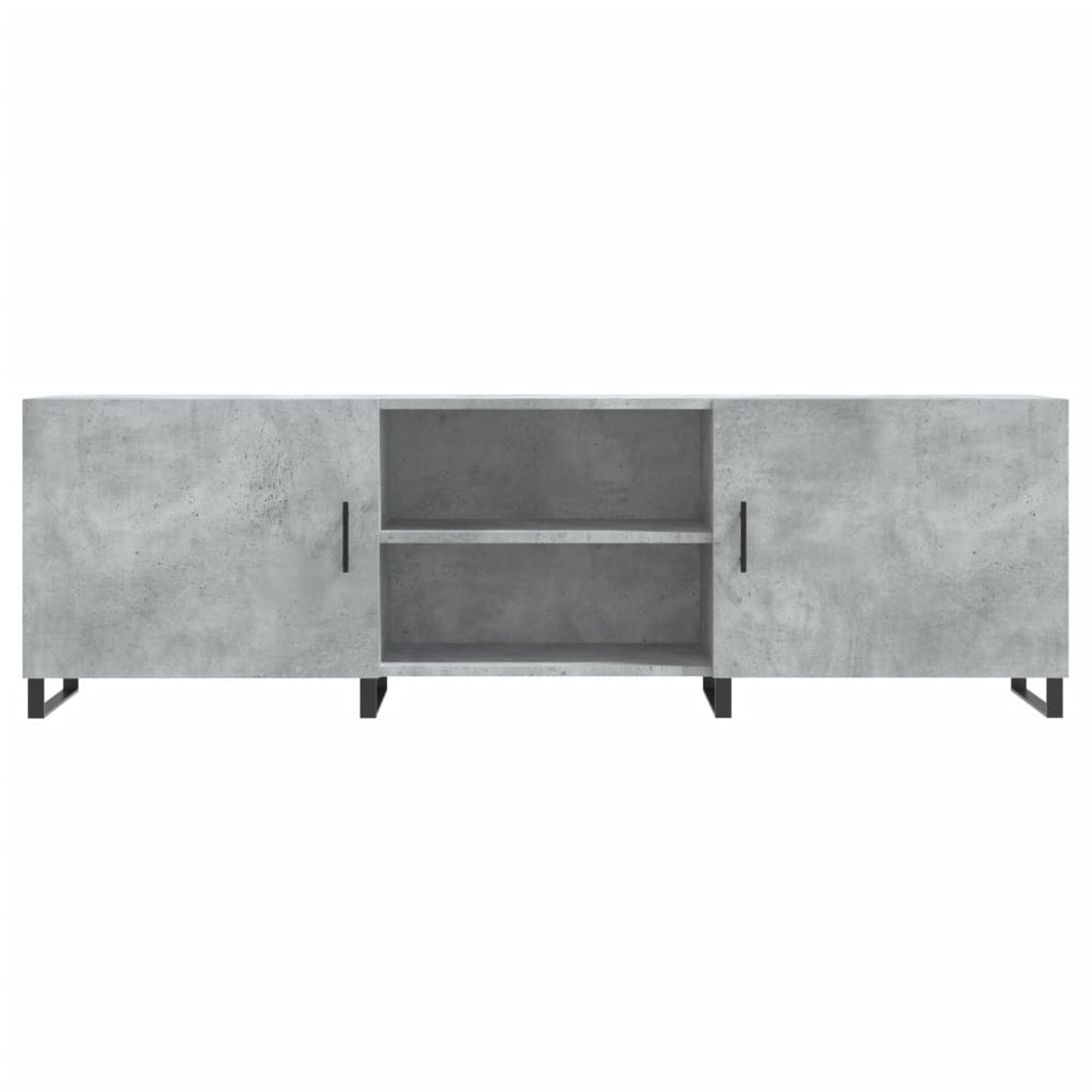 Meuble TV gris béton 150x30x50 cm bois d'ingénierie - XIOS