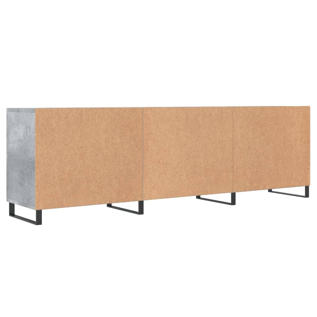 Meuble TV gris béton 150x30x50 cm bois d'ingénierie - XIOS
