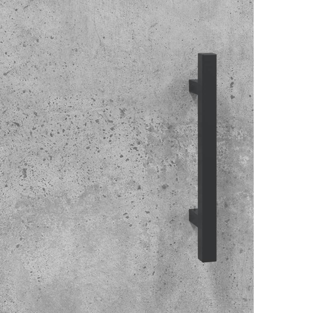 Meuble TV gris béton 150x30x50 cm bois d'ingénierie - XIOS