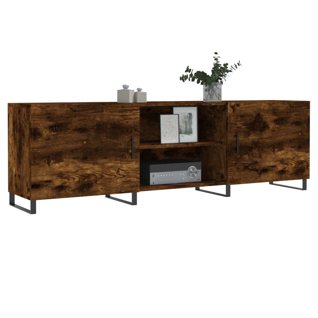 Meuble TV chêne fumé 150x30x50 cm bois d'ingénierie - XIOS