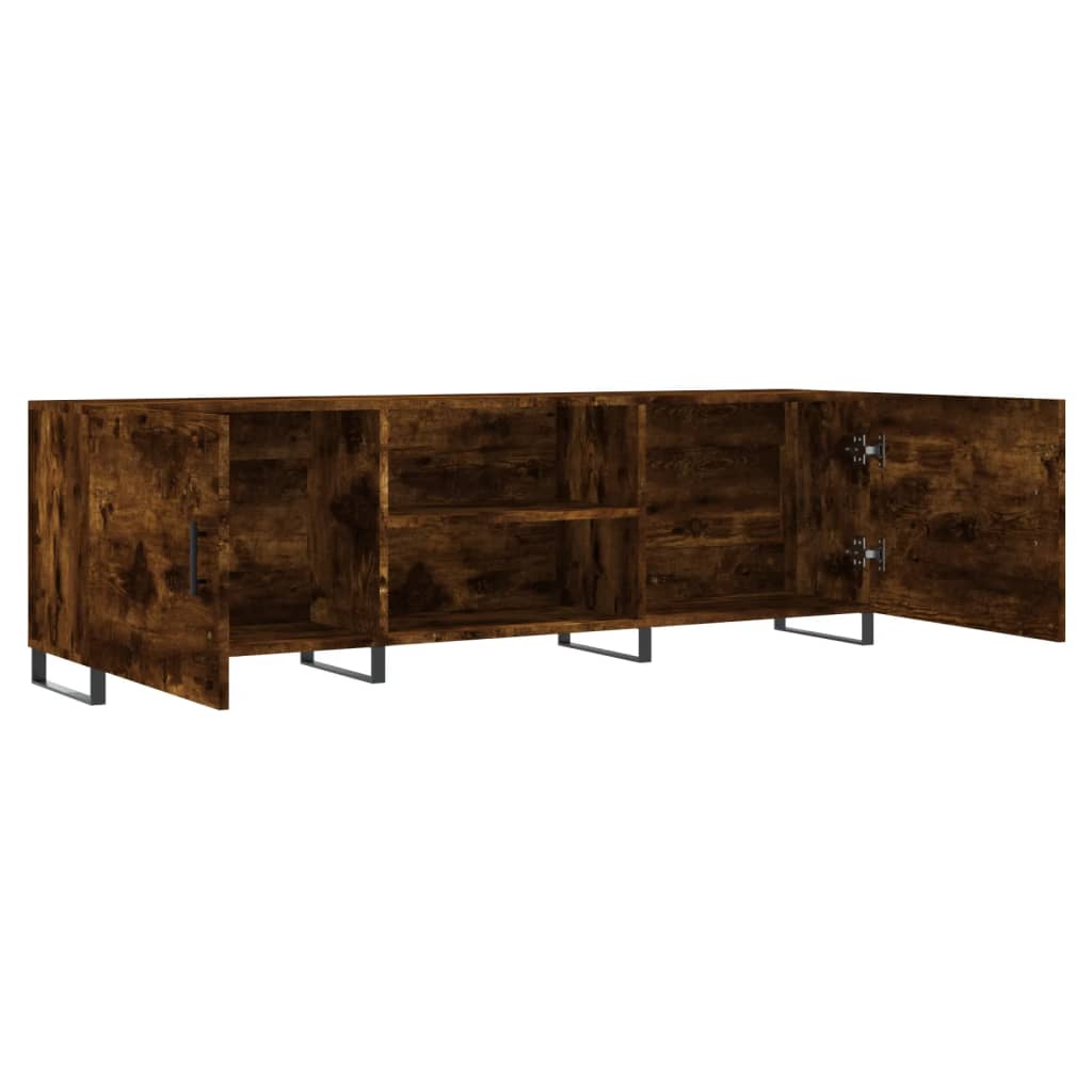 Meuble TV chêne fumé 150x30x50 cm bois d'ingénierie - XIOS