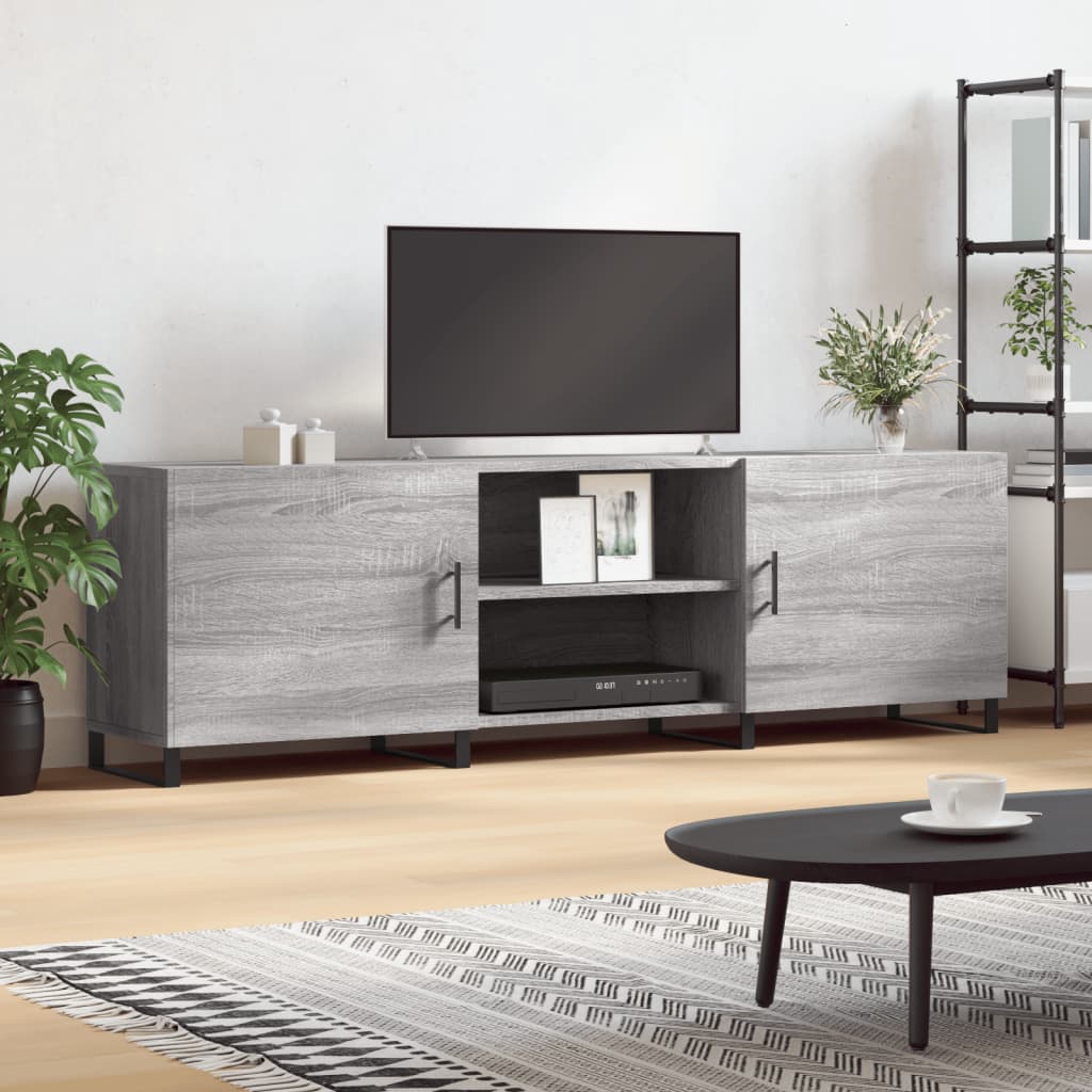 Meuble TV sonoma gris 150x30x50 cm bois d'ingénierie - XIOS