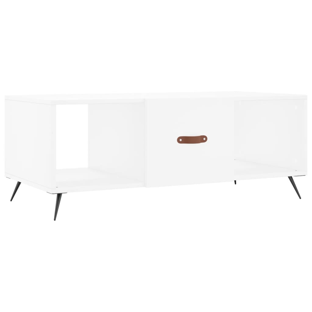 Table basse blanc 102x50x40 cm bois d'ingénierie - XIOS