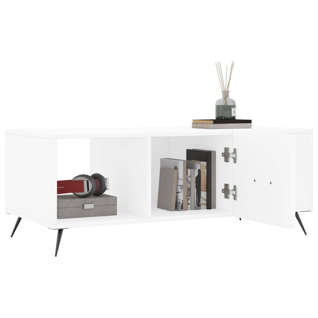 Table basse blanc 102x50x40 cm bois d'ingénierie - XIOS