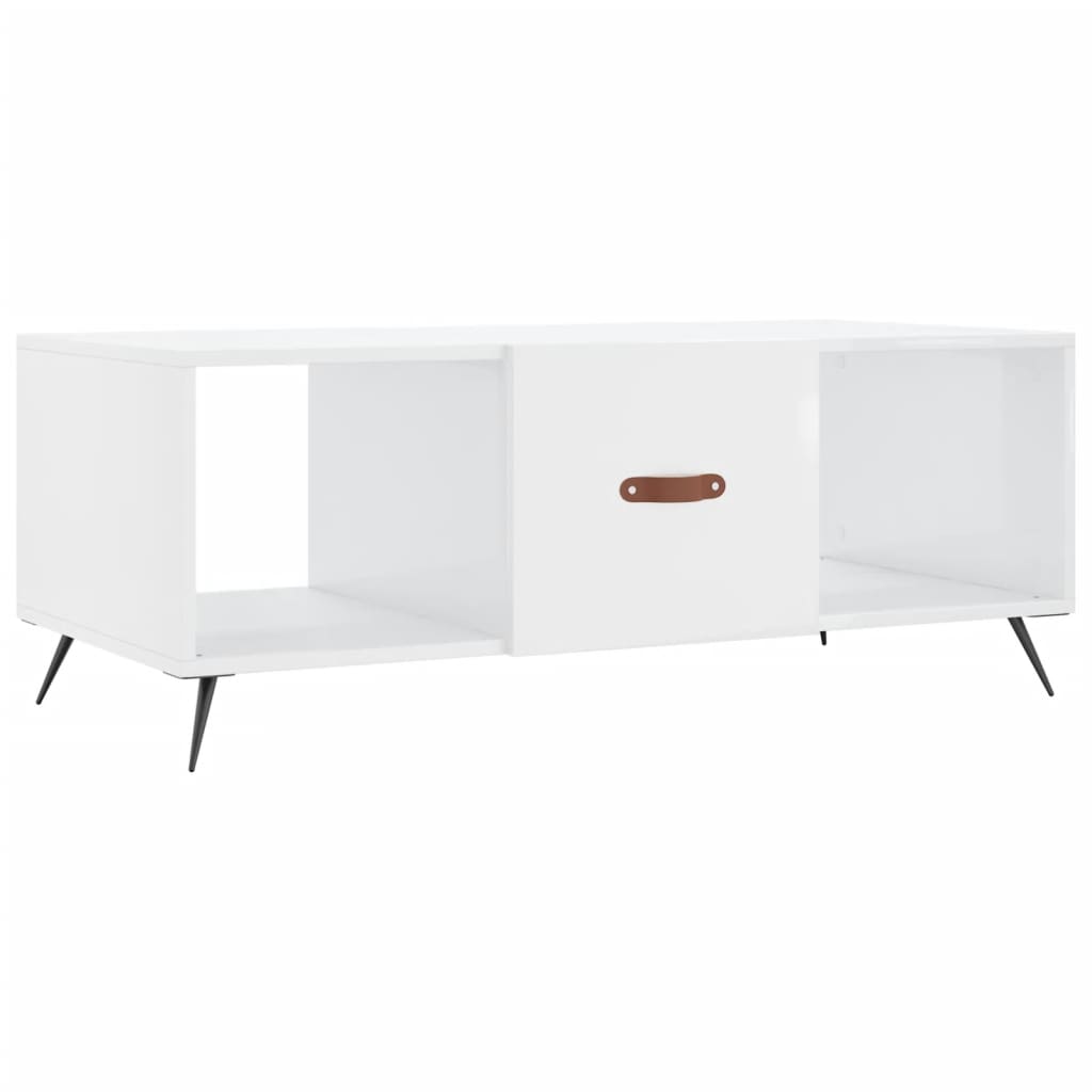 Table basse Blanc brillant 102x50x40 cm Bois d'ingénierie - XIOS