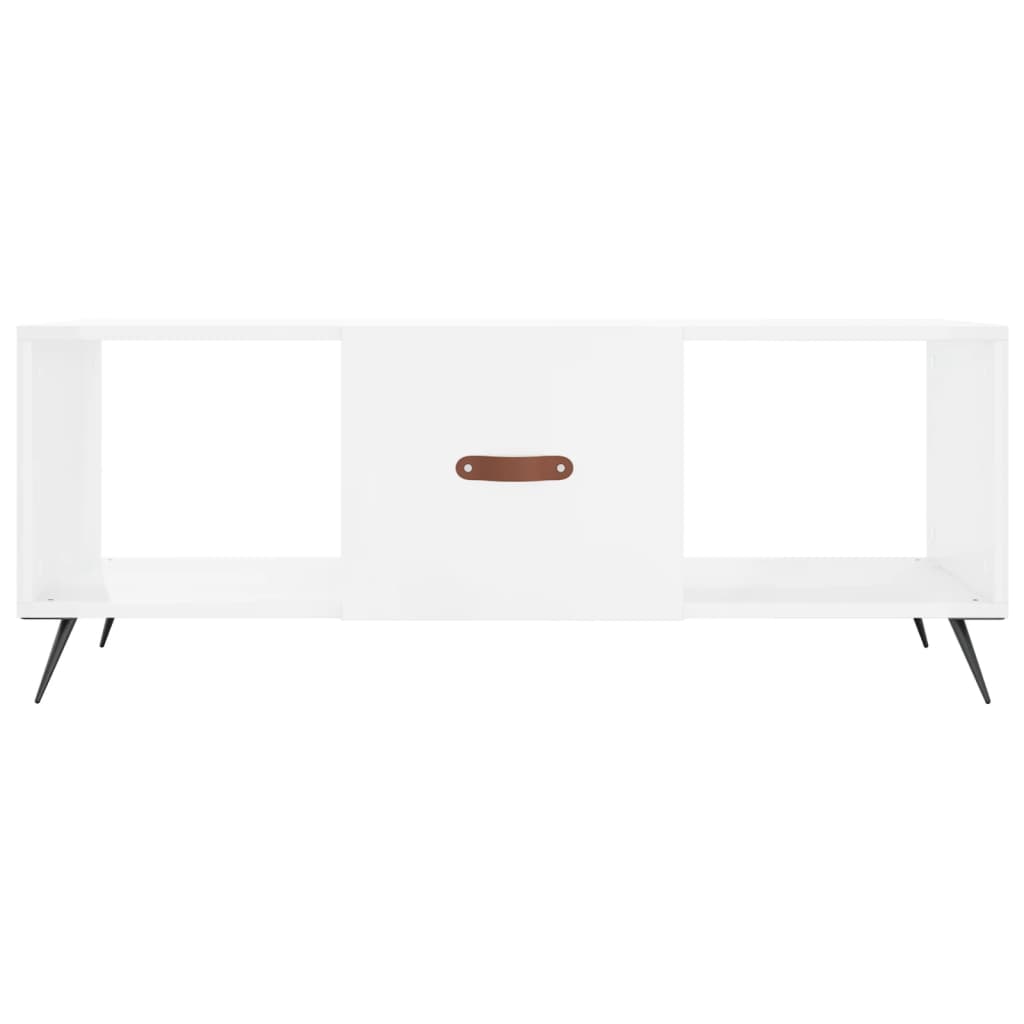 Table basse Blanc brillant 102x50x40 cm Bois d'ingénierie - XIOS