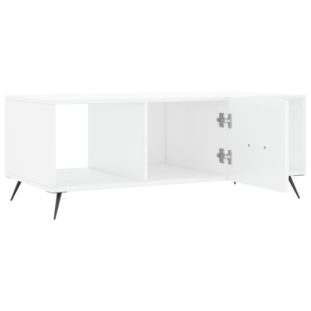 Table basse Blanc brillant 102x50x40 cm Bois d'ingénierie - XIOS