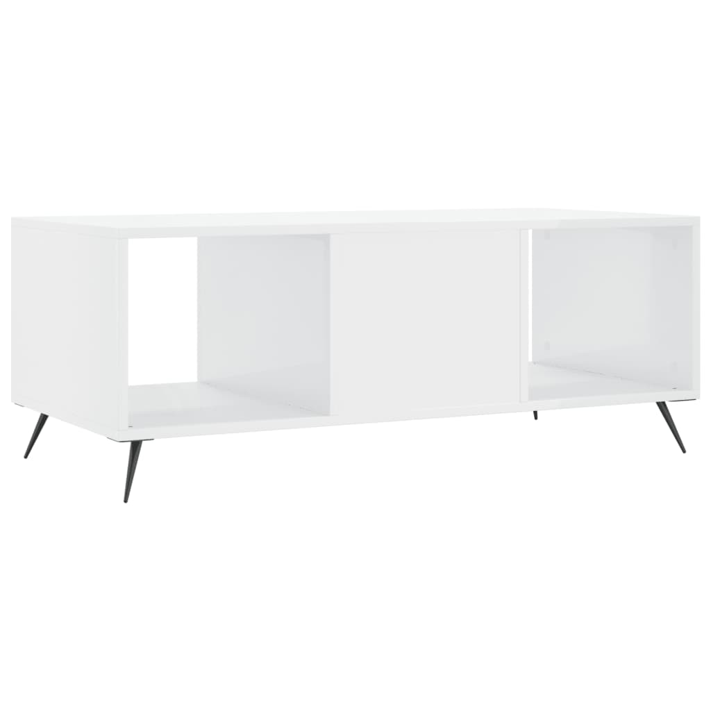 Table basse Blanc brillant 102x50x40 cm Bois d'ingénierie - XIOS