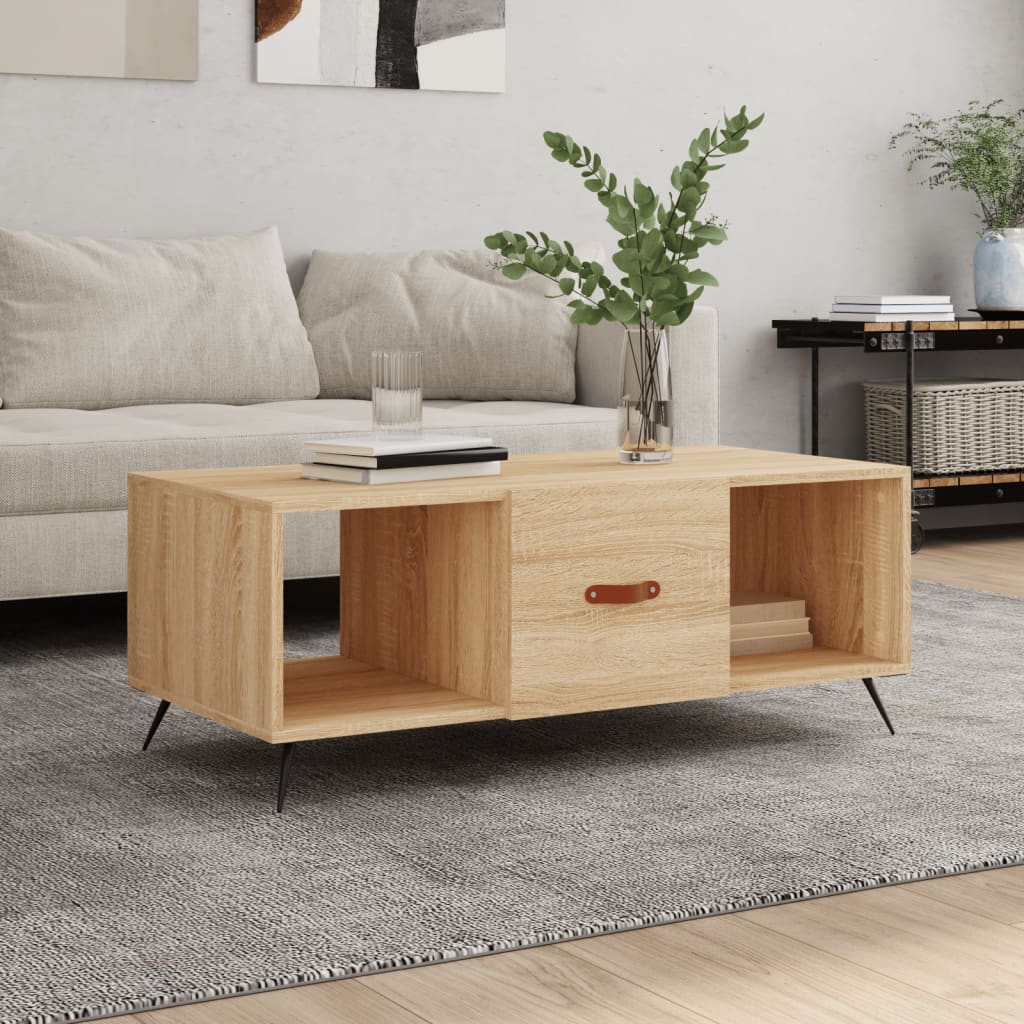 Table basse chêne sonoma 102x50x40 cm bois d'ingénierie - XIOS