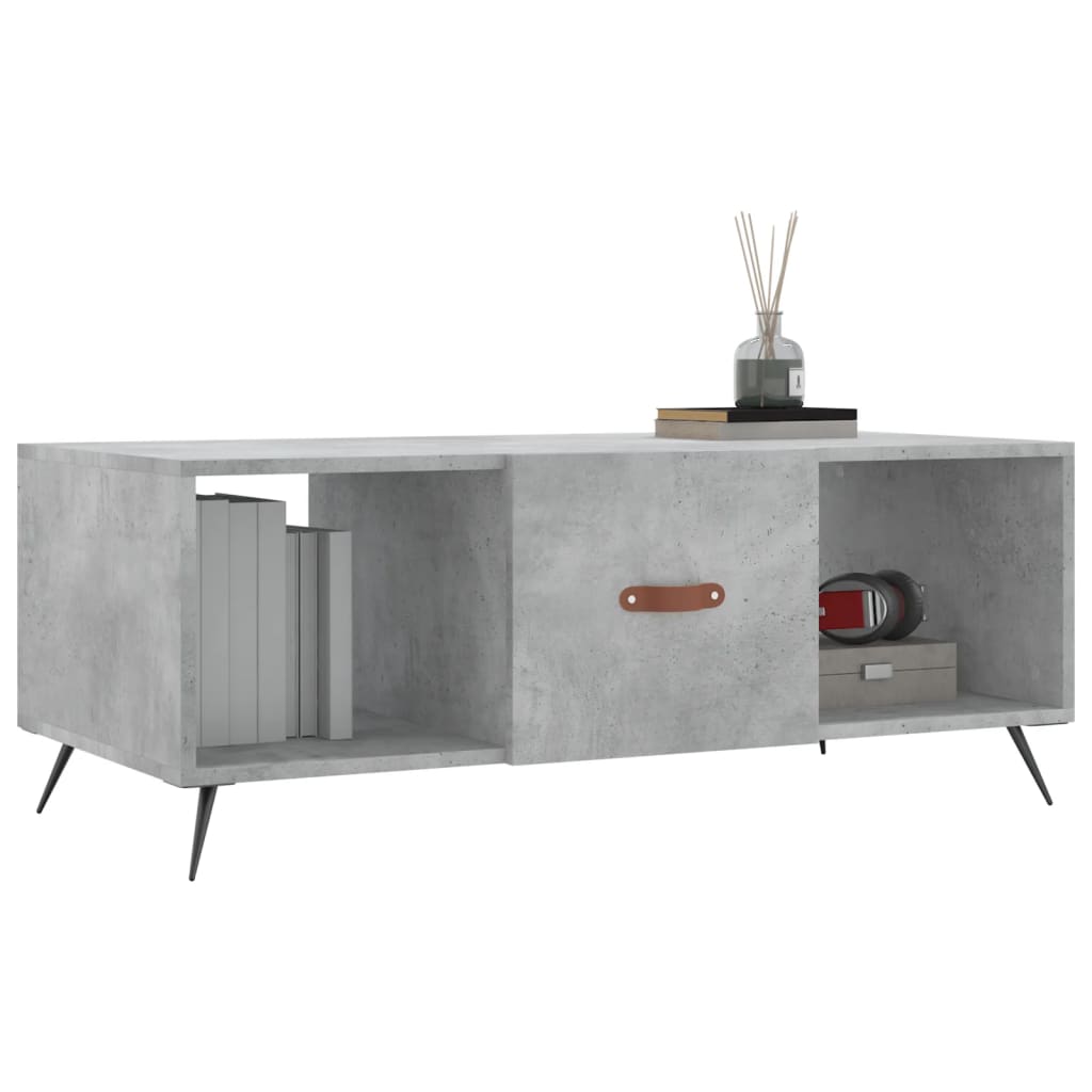 Table basse gris béton 102x50x40 cm bois d'ingénierie - XIOS