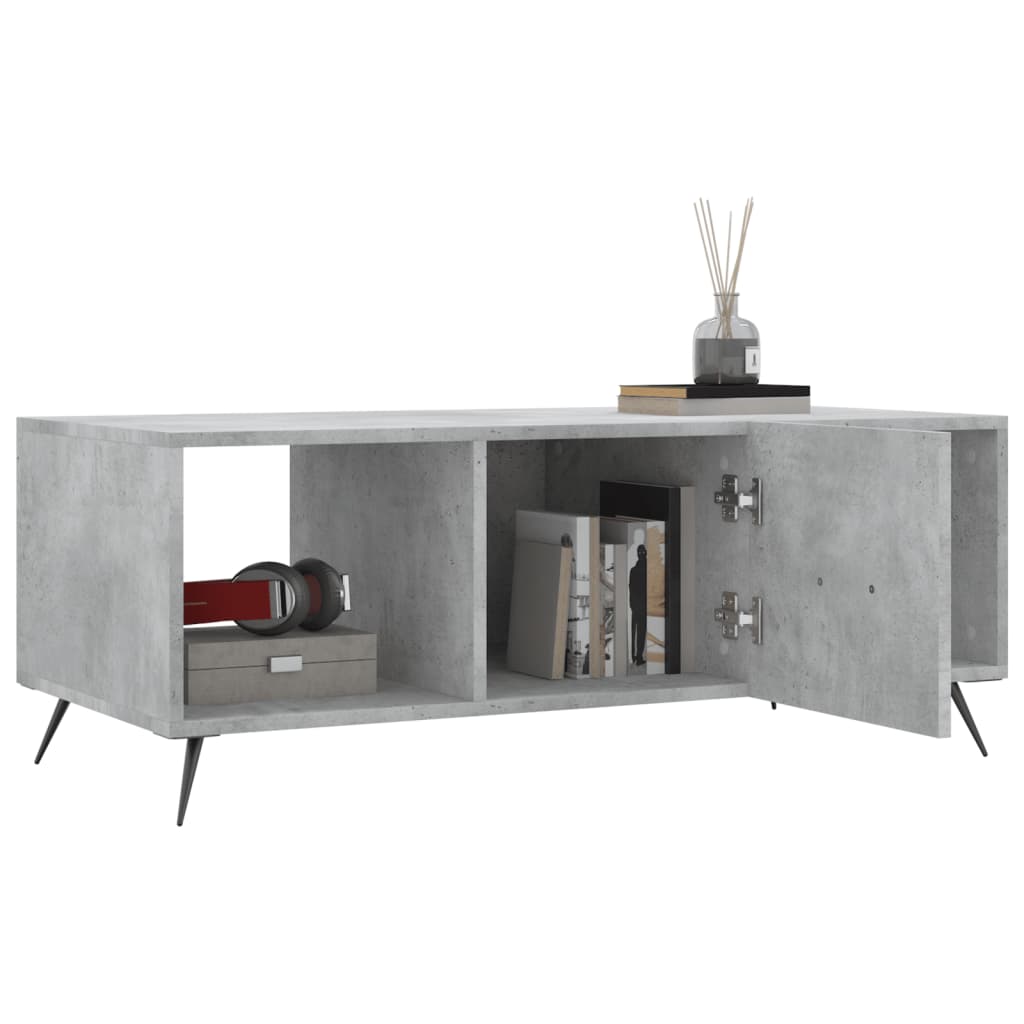 Table basse gris béton 102x50x40 cm bois d'ingénierie - XIOS