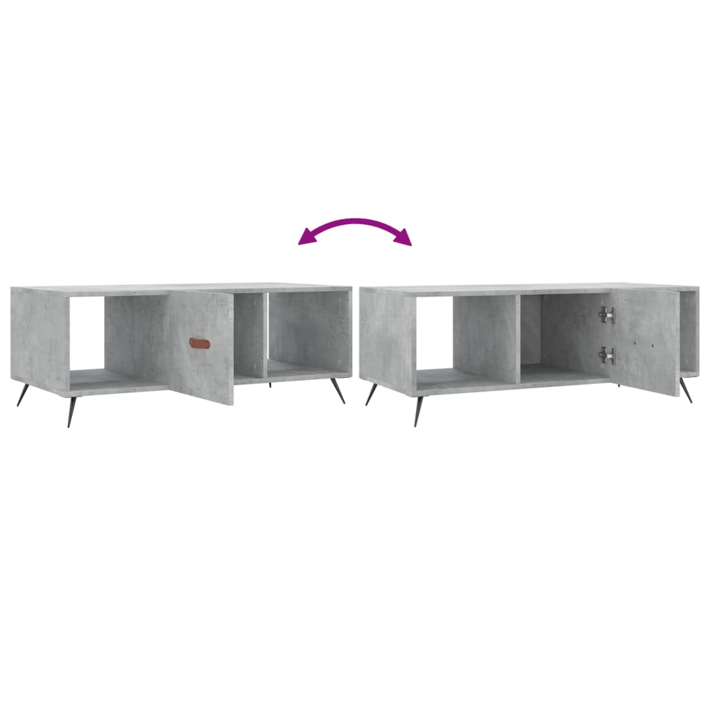 Table basse gris béton 102x50x40 cm bois d'ingénierie - XIOS