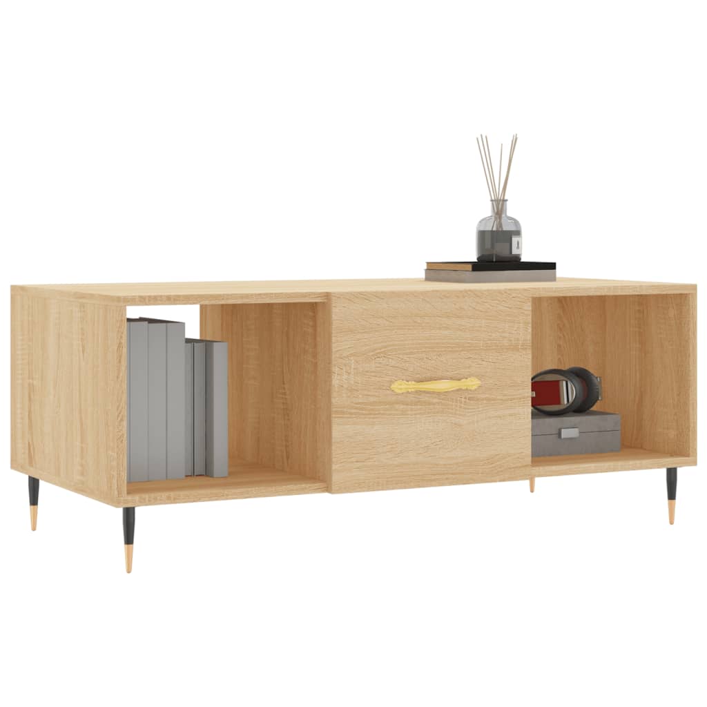 Table basse chêne sonoma 102x50x40 cm bois d'ingénierie - XIOS