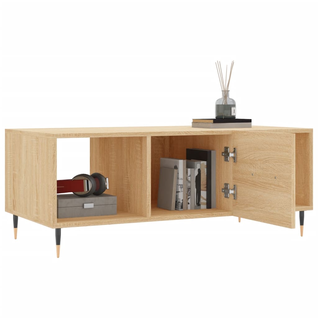 Table basse chêne sonoma 102x50x40 cm bois d'ingénierie - XIOS