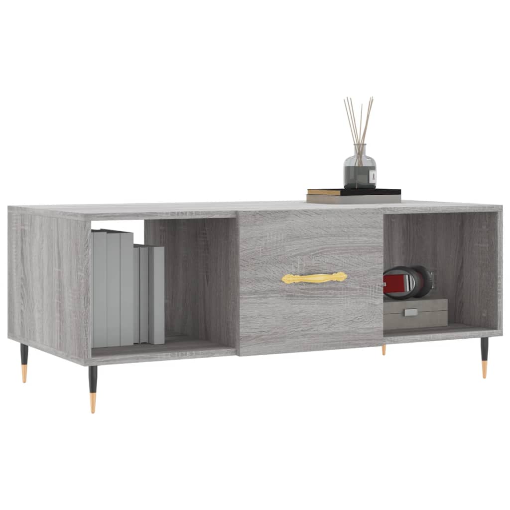 Table basse sonoma gris 102x50x40 cm bois d'ingénierie - XIOS