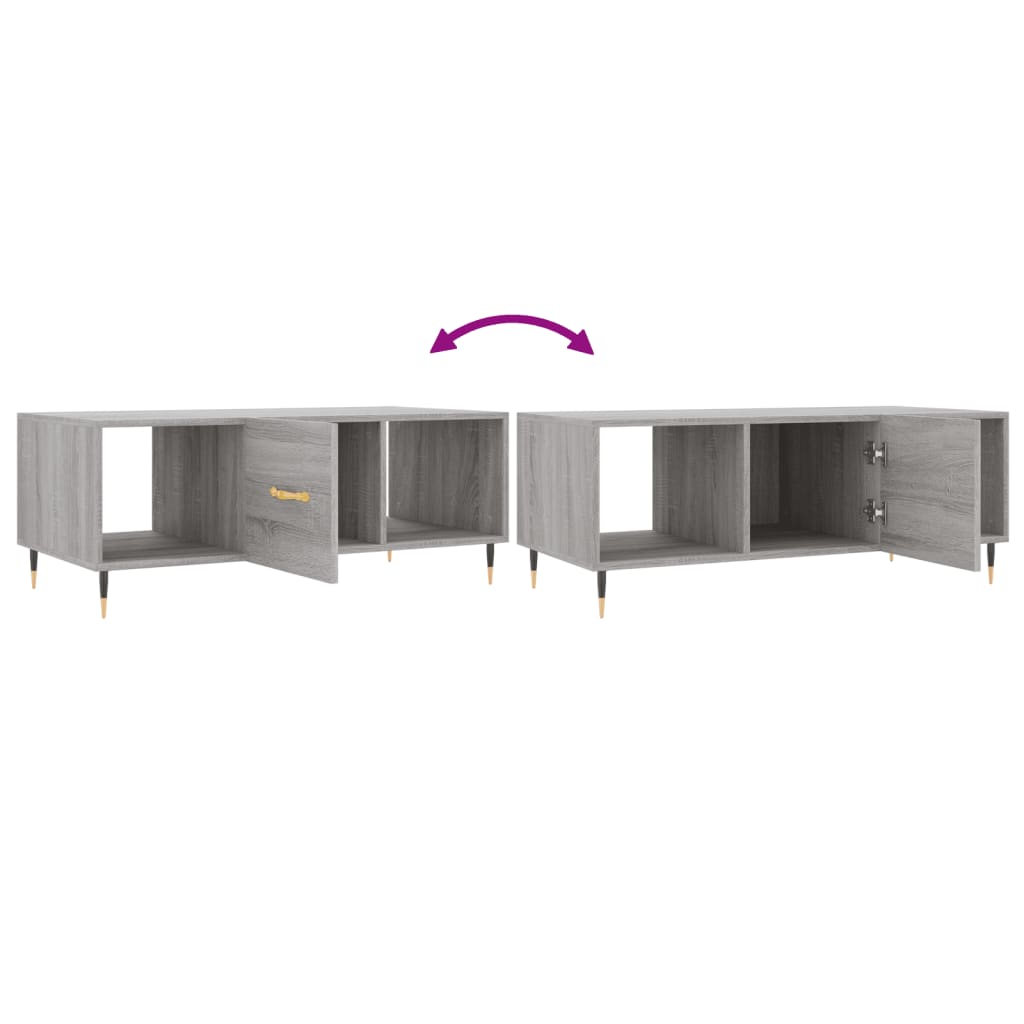 Table basse sonoma gris 102x50x40 cm bois d'ingénierie - XIOS