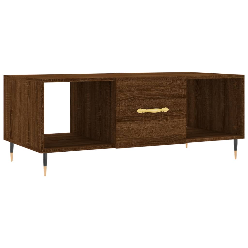 Table basse chêne marron 102x50x40 cm bois d'ingénierie - XIOS