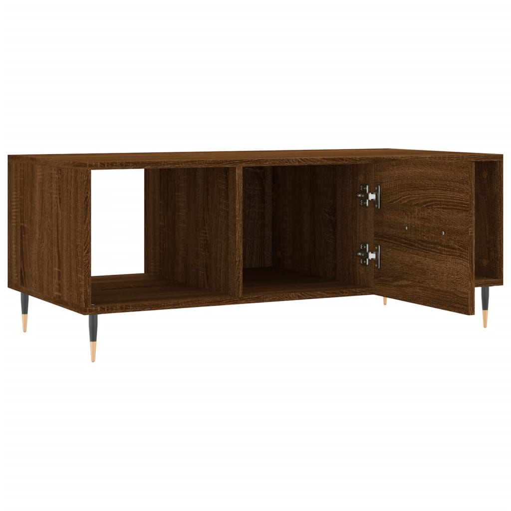 Table basse chêne marron 102x50x40 cm bois d'ingénierie - XIOS