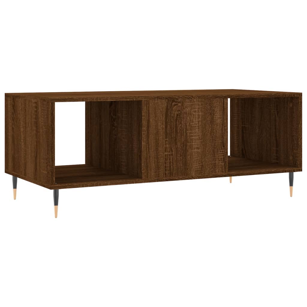 Table basse chêne marron 102x50x40 cm bois d'ingénierie - XIOS