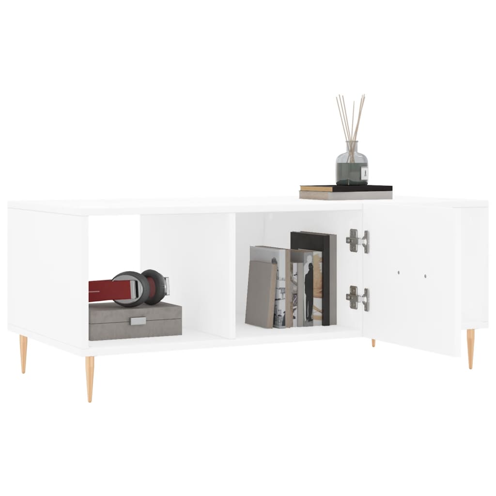 Table basse blanc 102x50x40 cm bois d'ingénierie - XIOS