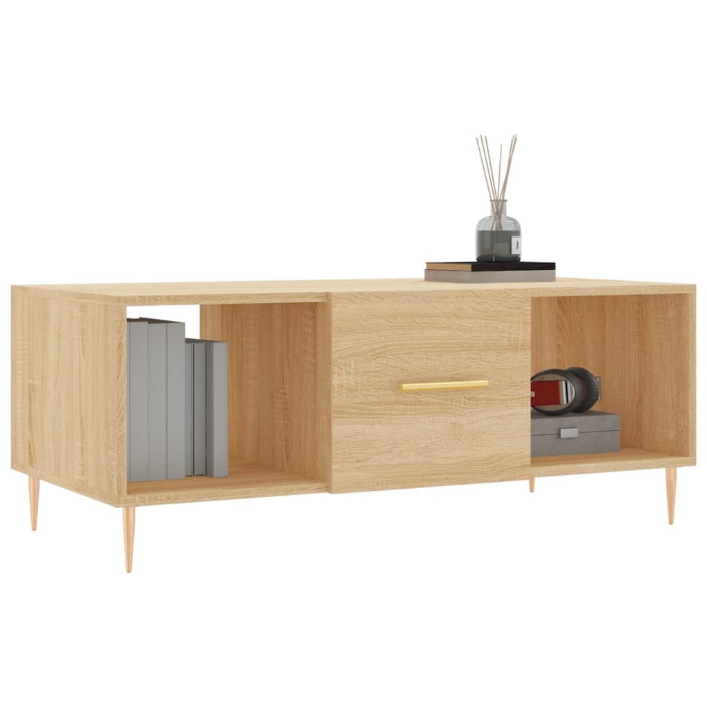 Table basse chêne sonoma 102x50x40 cm bois d'ingénierie - XIOS