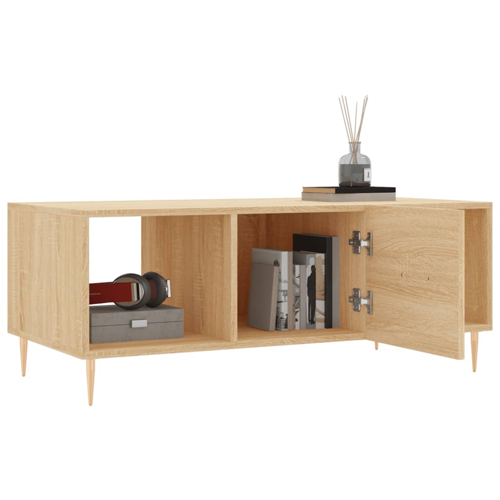 Table basse chêne sonoma 102x50x40 cm bois d'ingénierie - XIOS