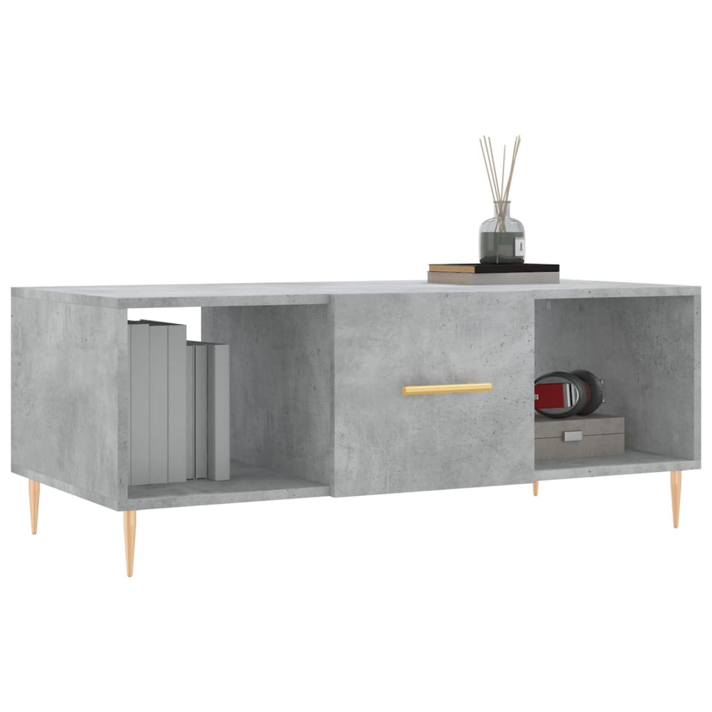 Table basse gris béton 102x50x40 cm bois d'ingénierie - XIOS