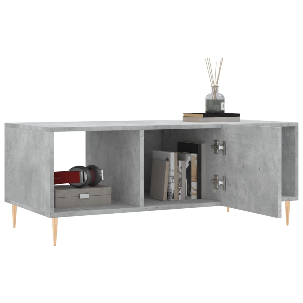 Table basse gris béton 102x50x40 cm bois d'ingénierie - XIOS