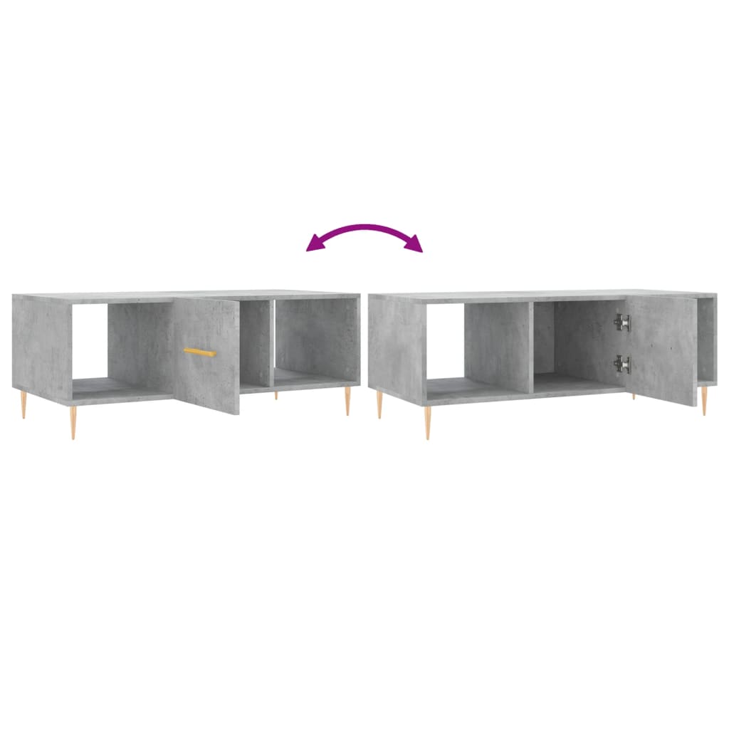 Table basse gris béton 102x50x40 cm bois d'ingénierie - XIOS