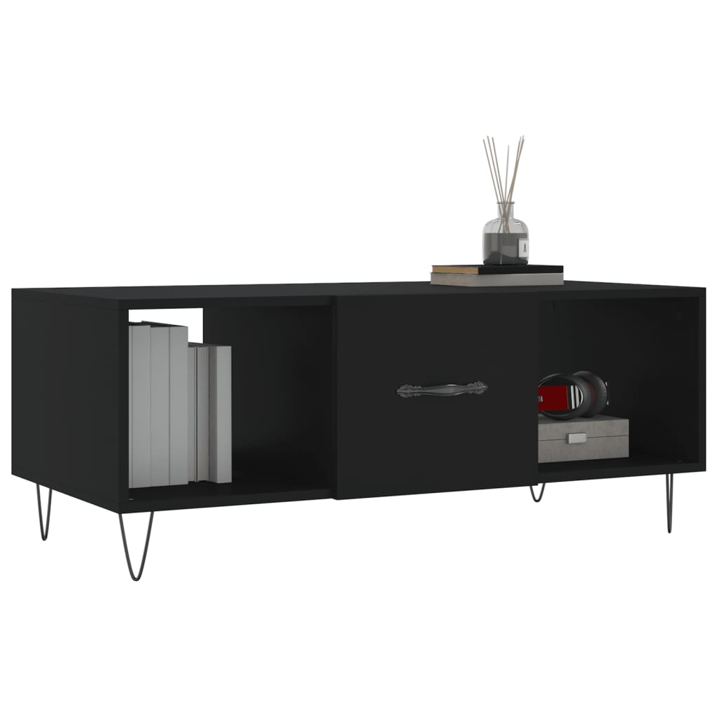 Table basse noir 102x50x40 cm bois d'ingénierie - XIOS