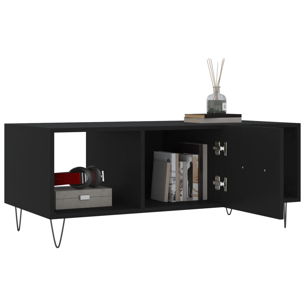 Table basse noir 102x50x40 cm bois d'ingénierie - XIOS