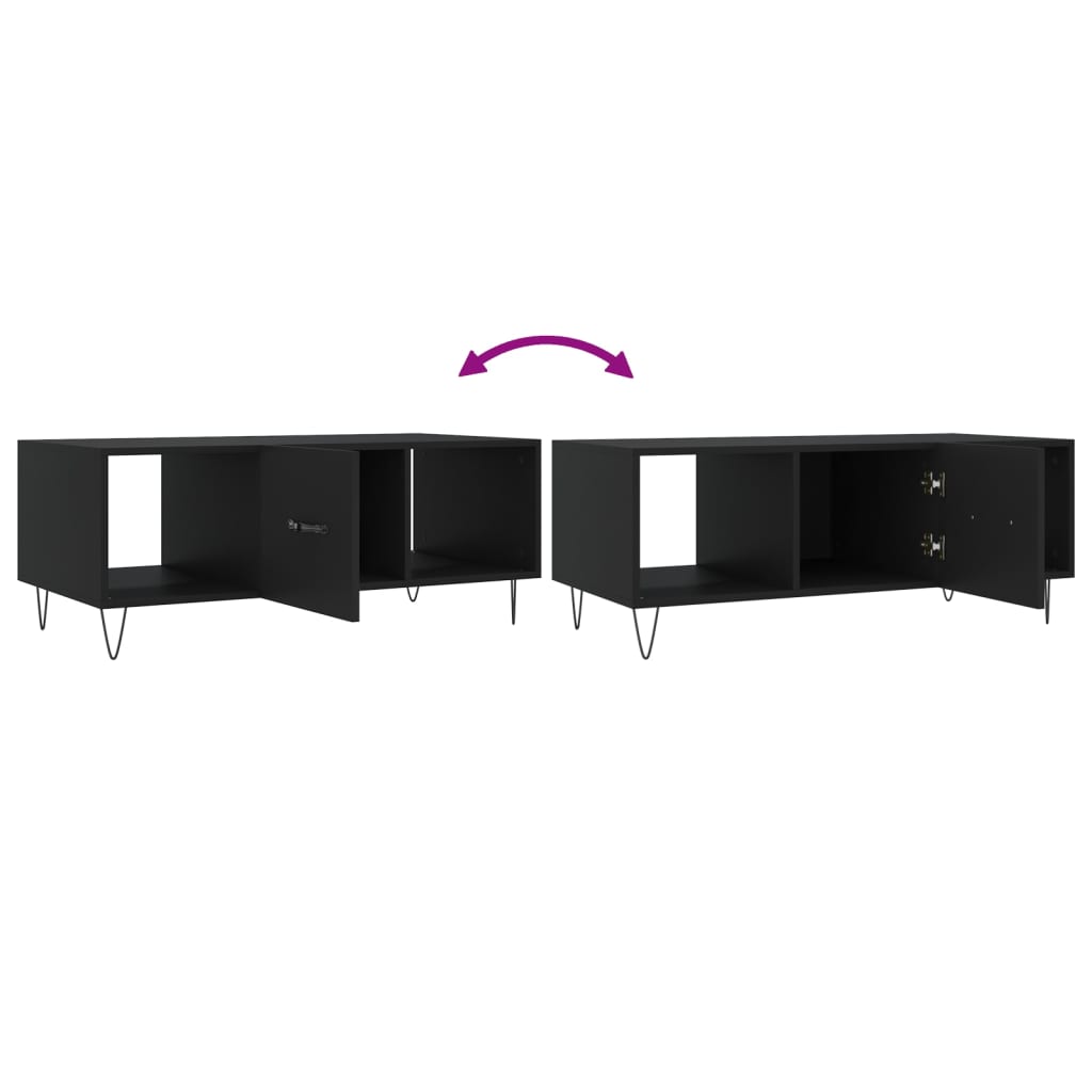 Table basse noir 102x50x40 cm bois d'ingénierie - XIOS