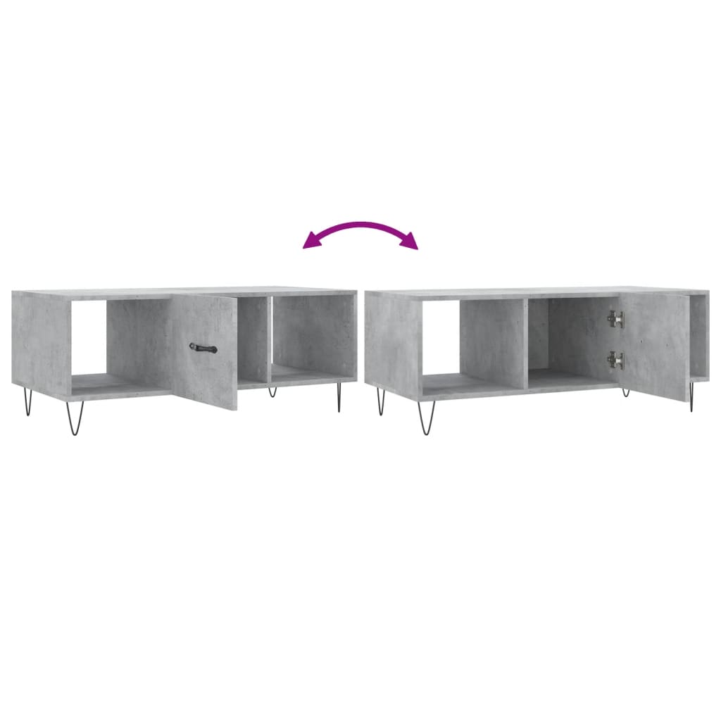 Table basse gris béton 102x50x40 cm bois d'ingénierie - XIOS