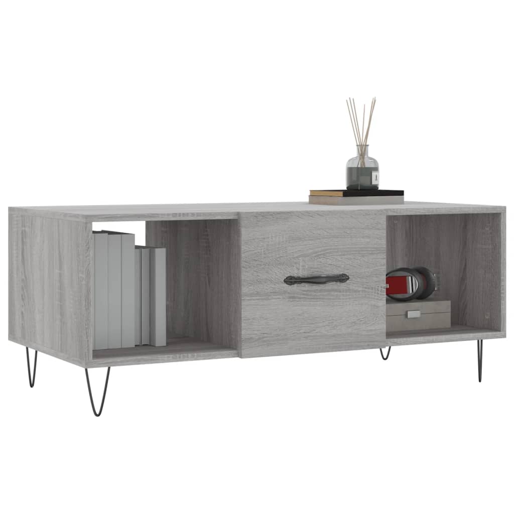 Table basse sonoma gris 102x50x40 cm bois d'ingénierie - XIOS